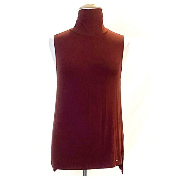 Vince Camuto Tops - Vince Camuto Sleeveless Mulberry Knit Turtleneck Size XL